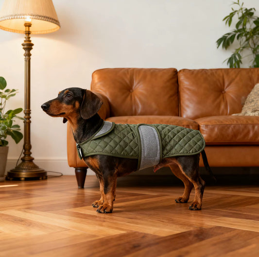 Cozy Plaid Quilted Dog Vest Green